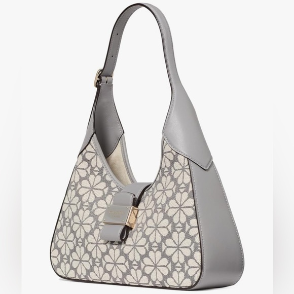Kate Spade Cream and Gray Floral Shoulder Bag NWT - Picture 2 of 8